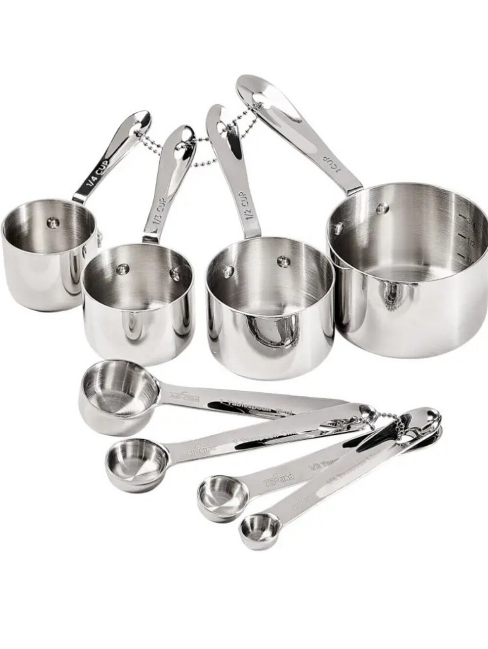 All-Clad Stainless Steel 8-PC Standard-Sized Measuring Cup and Spoon Set